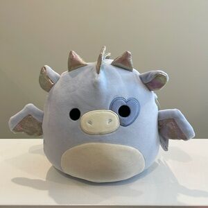 NWT 8” Kenny the Light Blue Dragon with Heart Eye Valentine Squishmallow